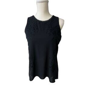 WHITE HOUSE BLACK MARKET WHBM Black Embroidered Tank Top Size XS